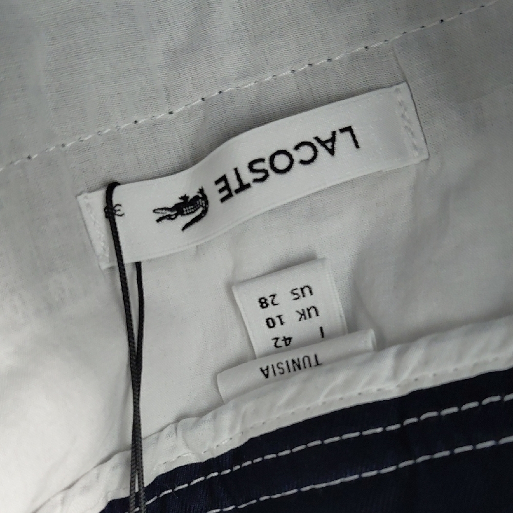 Lacoste Dark Blue Trousers with White Stitching - Picture 5 of 6
